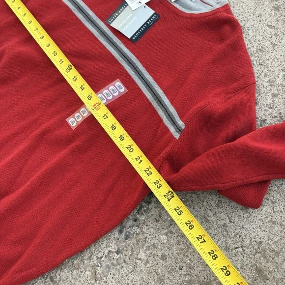 Geoffrey Beene Men Long Sleeve Pullover Sweater x2 Shirt Color Red Mulberry NWT - Picture 5 of 8